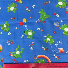 1970's Frog and Rainbow Novelty Print Cotton Blend Fabric