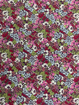 1960’s Purple, Blue, and Green Floral Cotton Fabric - (P215)
