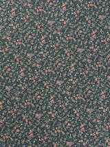 1970’s Small Blue Calico Floral Cotton Blend Fabric - (P219)