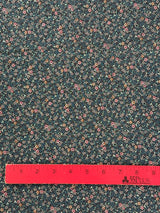 1970’s Small Blue Calico Floral Cotton Blend Fabric - (P219)
