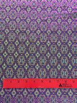 Modern Purple/Blue Woven Print Shiny Polyester Fabric - (P229)