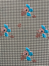 1970's Brown Leaf Pattern with Foliage Print Polyester Knit Fabric - (P231)