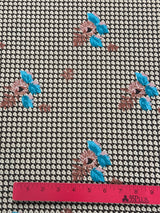 1970's Brown Leaf Pattern with Foliage Print Polyester Knit Fabric - (P231)