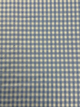 1990's Blue and White Gingham Polyester Fabric - (P232)