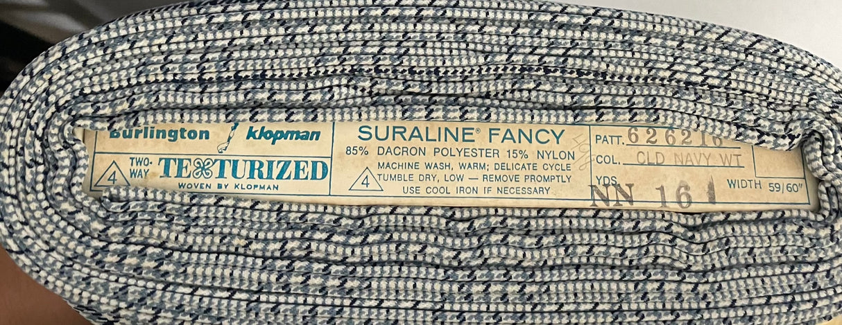 1970's Plaid Dacron "Suraline Fancy" Polyester Nylon Blend Fabric - Multiple colors available - BTY