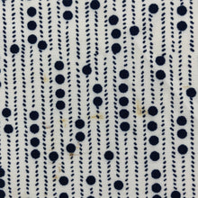1970's Dark Blue Abstract Polka Dots with White Background - Polyester - BTY