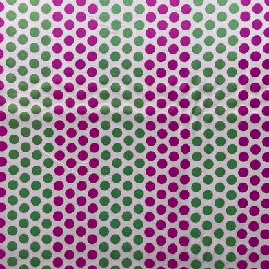 1960's Bright Green and Pink Dots Fabric - BTY