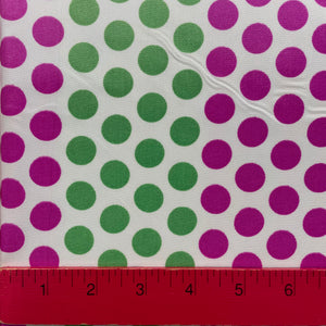 1960's Bright Green and Pink Dots Fabric - BTY