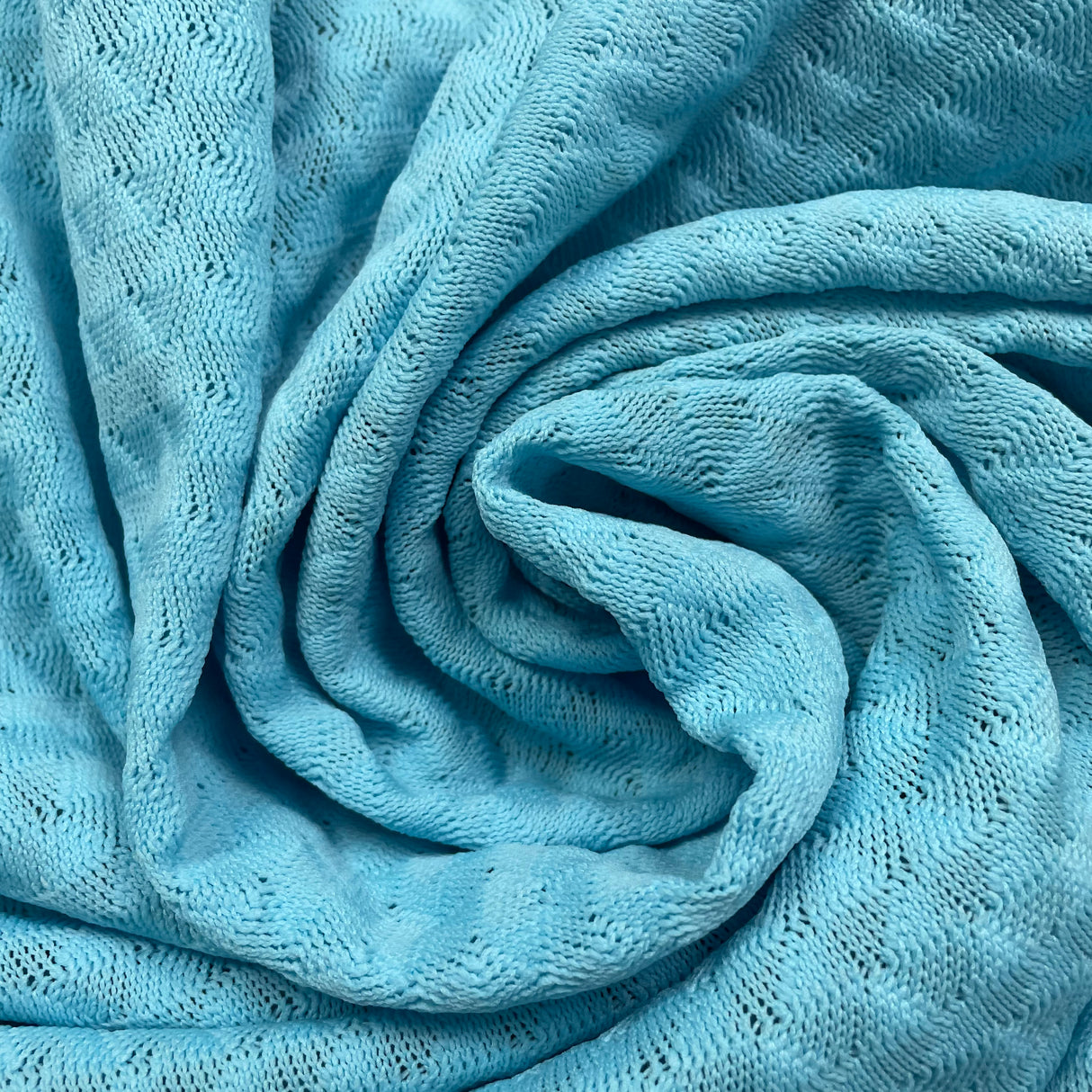 1970's Turquoise Knitted Fabric - BTY