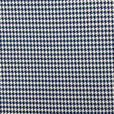 1970’s Cohama Sportset Navy Blue and Beige Houndstooth Dacron Poly Cotton Blend Fabric - BTY