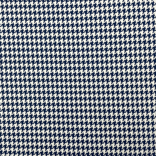 1970’s Cohama Sportset Navy Blue and Beige Houndstooth Dacron Poly Cotton Blend Fabric - BTY