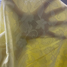 1970’s Yellow Floral Madeira Lace Jacquards Cotton Fabric - BTY