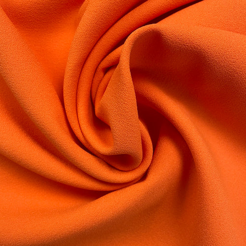 1970’s Solid Orange Polyester Crepe Fabric - BTY