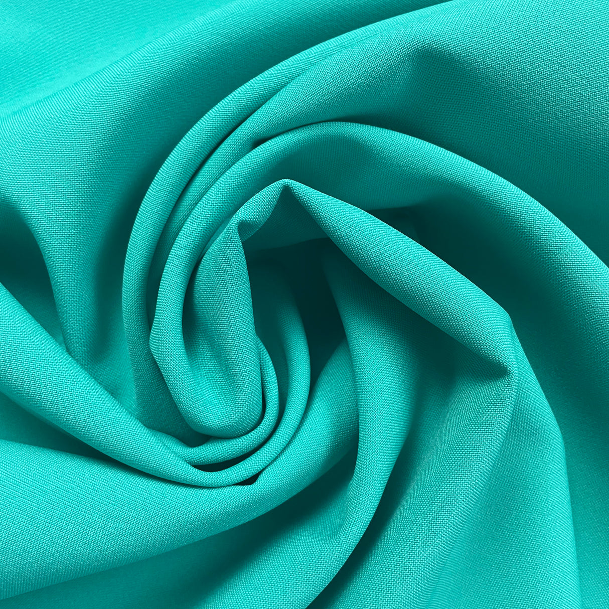 1970’s Teal Green Solid Polyester Fabric - BTY (H8)