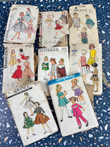 1950's-1970's Vintage Pattern LOT of INCOMPLETE Children's Patterns