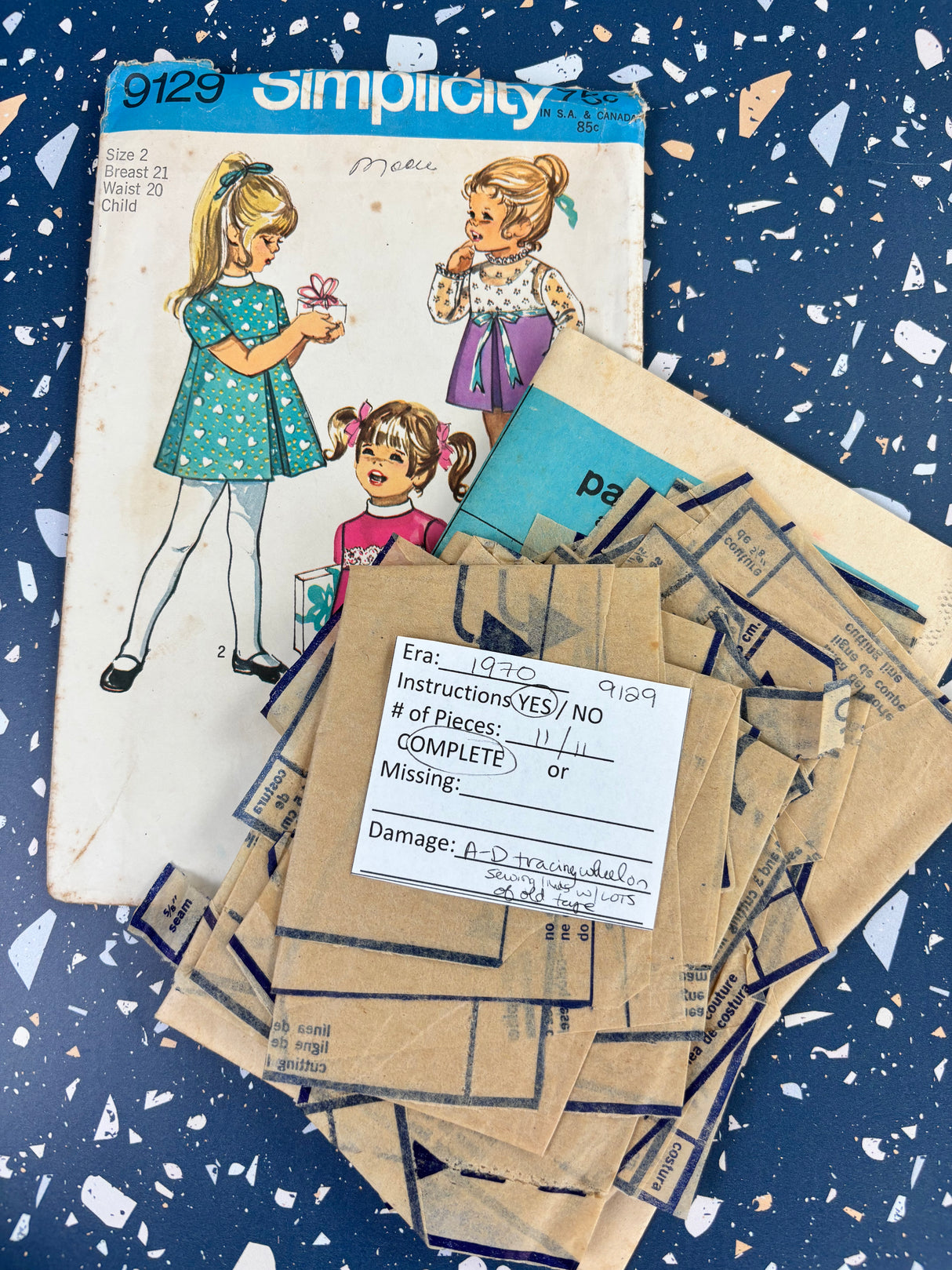 1950's-1970's Vintage Pattern LOT of INCOMPLETE Children's Patterns