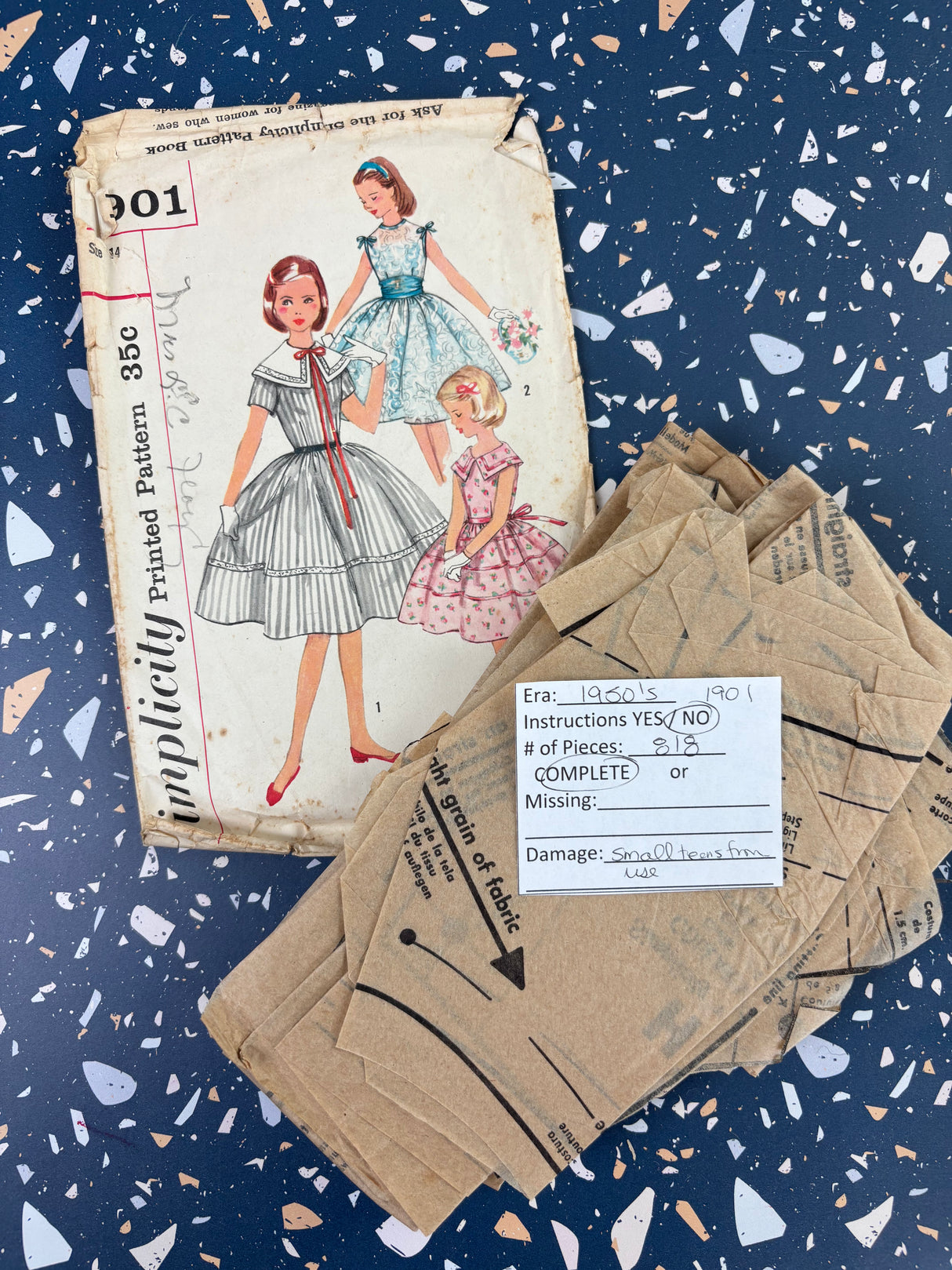 1950's-1970's Vintage Pattern LOT of INCOMPLETE Children's Patterns