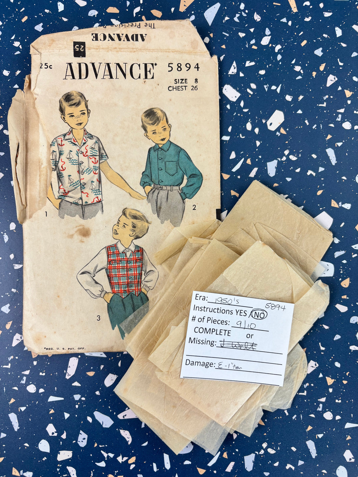 1950's-1970's Vintage Pattern LOT of INCOMPLETE Children's Patterns