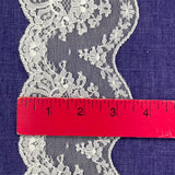 1970’s Large Ecru Floral Scallop Lace - Synthetic - BTY