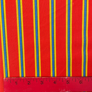 1970’s Red, Blue and Mustard Yellow Poly/Cotton Fabric - BTY