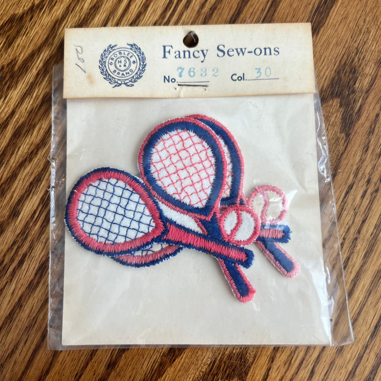 1970’s Embroidered Tennis Racquet Appliques - deadstock