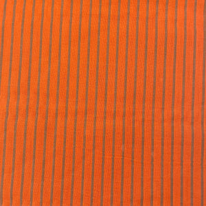 1970’s Orange and Brown Striped Fabric - Cotton blend - BTY