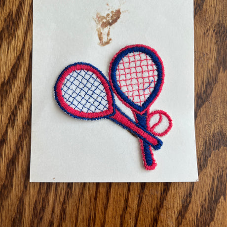 1970’s Embroidered Tennis Racquet Appliques - deadstock