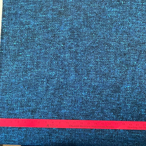 1970's Aqua and Royal blue Woven Wool-like Fabric - BTY