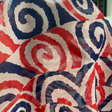 1970’s Red, White and Blue Abstract Fabric - Poly/Cotton Blend - BTY