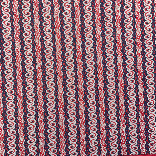 1970’s Red White and Blue Swirl Striped Polyester Double Knit Fabric - BTY