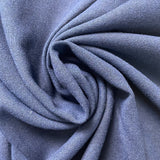 1970's Deep Blue Viscose Wool Fabric - BTY