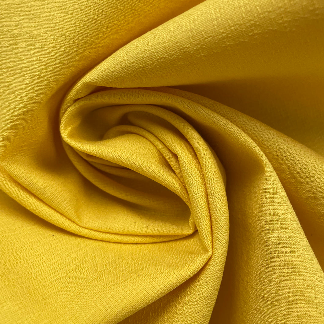 1960’s Yellow Textured Cotton Fabric - BTY