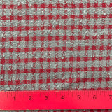 1970’s Cohama Grey and Red Plaid Rayon Blend Fabric - BTY