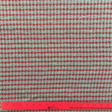 1970’s Cohama Grey and Red Plaid Rayon Blend Fabric - BTY