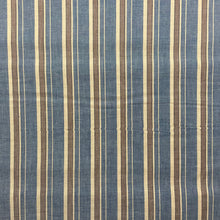 1960’s Blue and Brown Stripe Fabric - Cotton - BTY