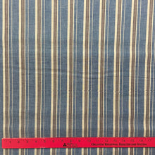 1960’s Blue and Brown Stripe Fabric - Cotton - BTY
