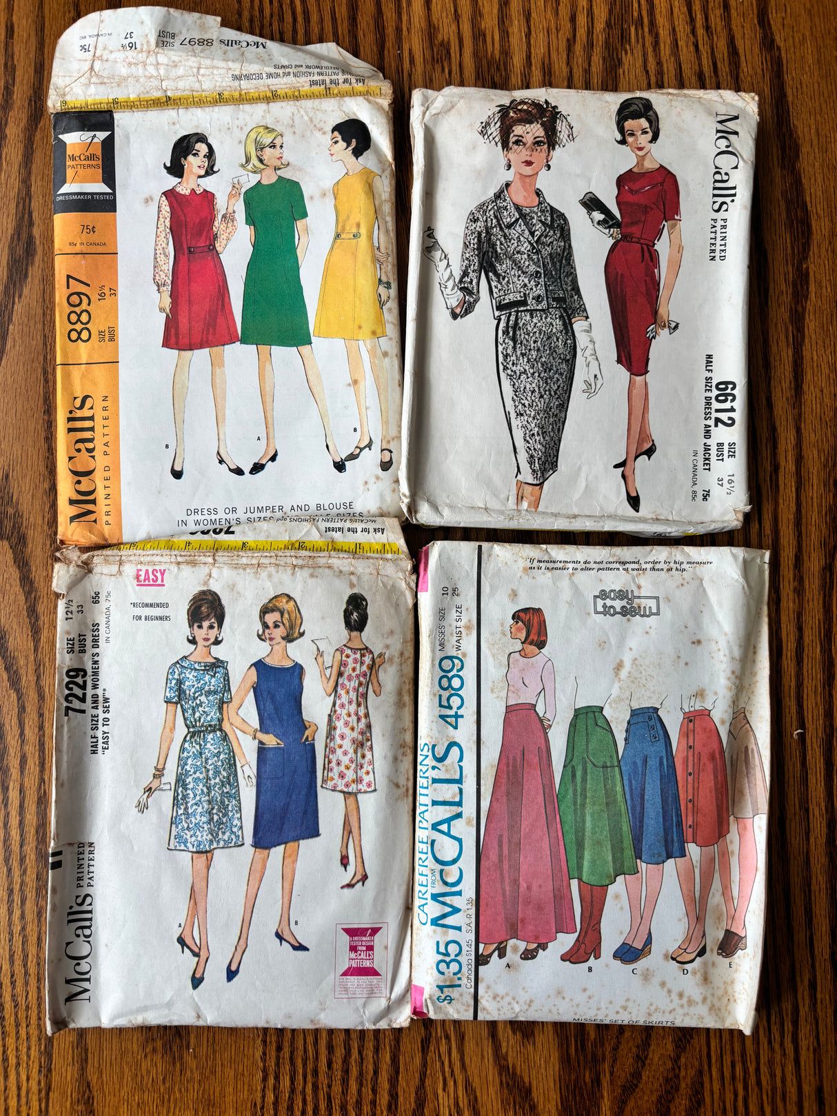 1960-70’s Vintage Pattern LOT of UNCHECKED patterns - Bust 31-37" - Lot B