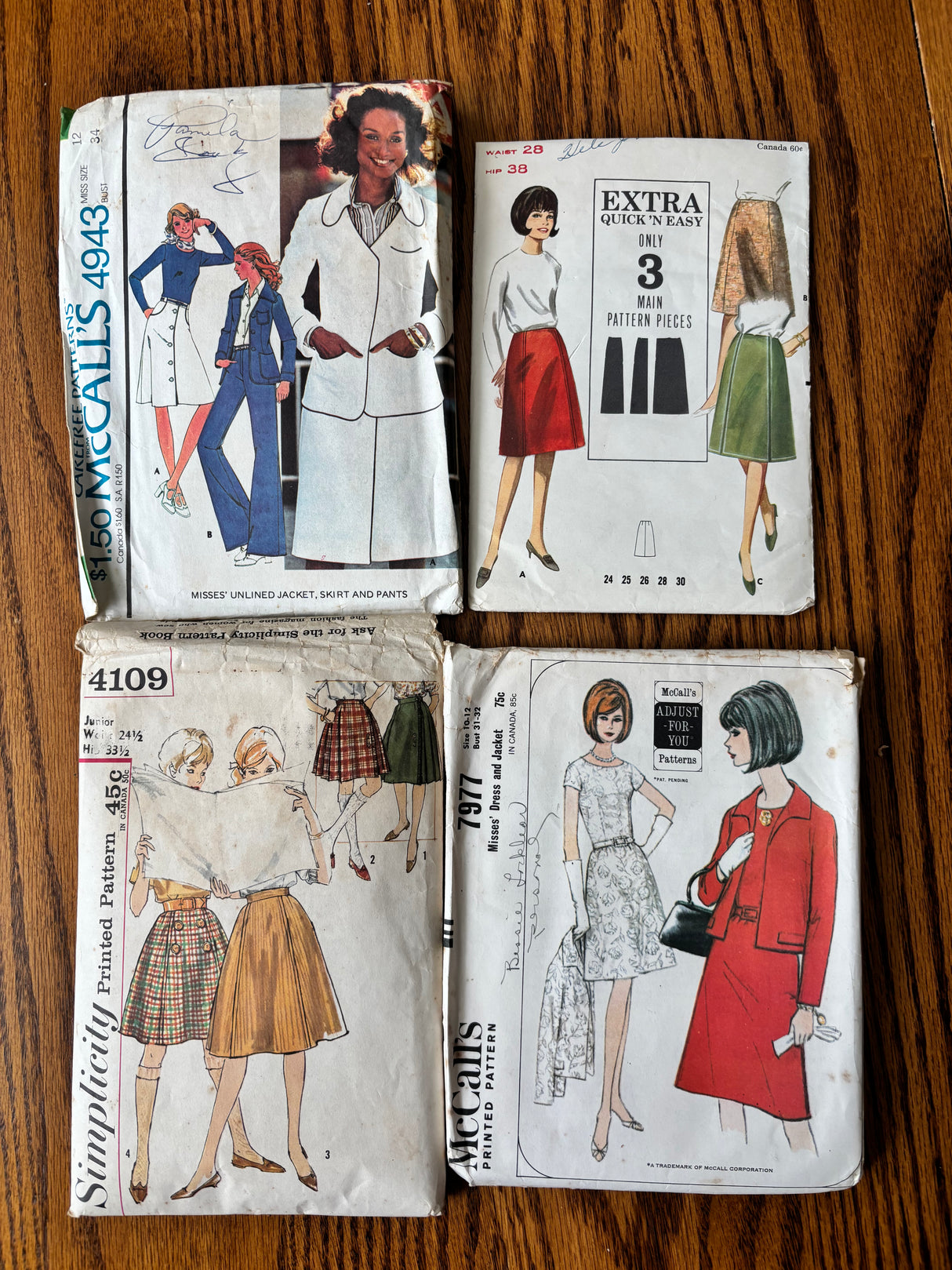 1960-70’s Vintage Pattern LOT of UNCHECKED patterns - Bust 31-37" - Lot B