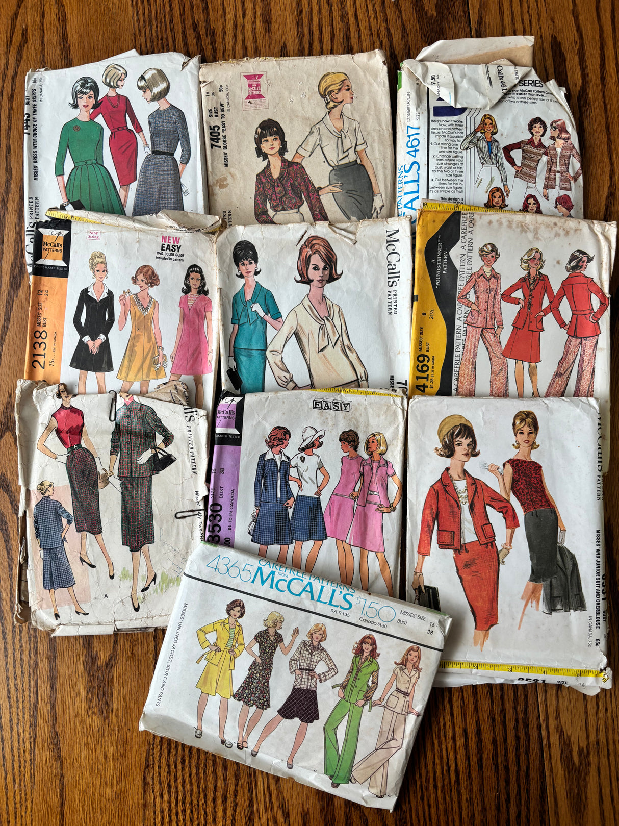 1960-70’s Vintage Pattern LOT of UNCHECKED patterns - Bust 30-38" - Lot C