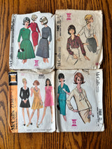 1960-70’s Vintage Pattern LOT of UNCHECKED patterns - Bust 30-38" - Lot C