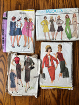 1960-70’s Vintage Pattern LOT of UNCHECKED patterns - Bust 30-38" - Lot C
