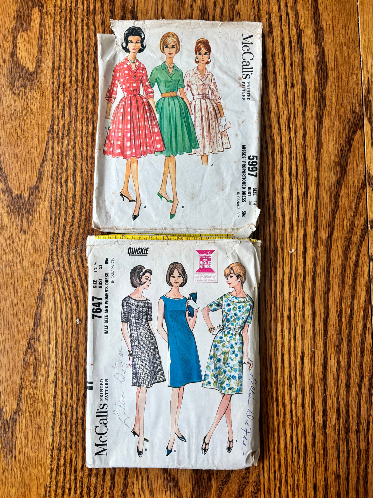 1960-70’s Vintage Pattern LOT of UNCHECKED patterns - Bust 31-38" - Lot A