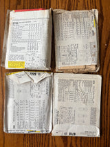 1960-70’s Vintage Pattern LOT of UNCHECKED patterns - Bust 30-37" - Lot D