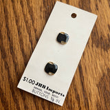 1980’s JHB Imports Enamel Buttons - Black and Gold tone - Size 24 - 1/2" -  on card