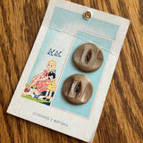 1950’s Mother of Pearl Buttons - Brown - Set of 2 - 7/8" -  on card