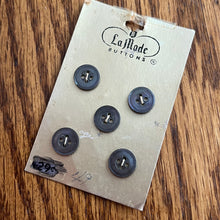 1970’s La Mode Mother of Pearl Buttons - Grey - Set of 5 - Size 19 - 1/2" -  on card