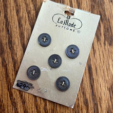 1970’s La Mode Mother of Pearl Buttons - Grey - Set of 5 - Size 17 - 7/18" -  on card