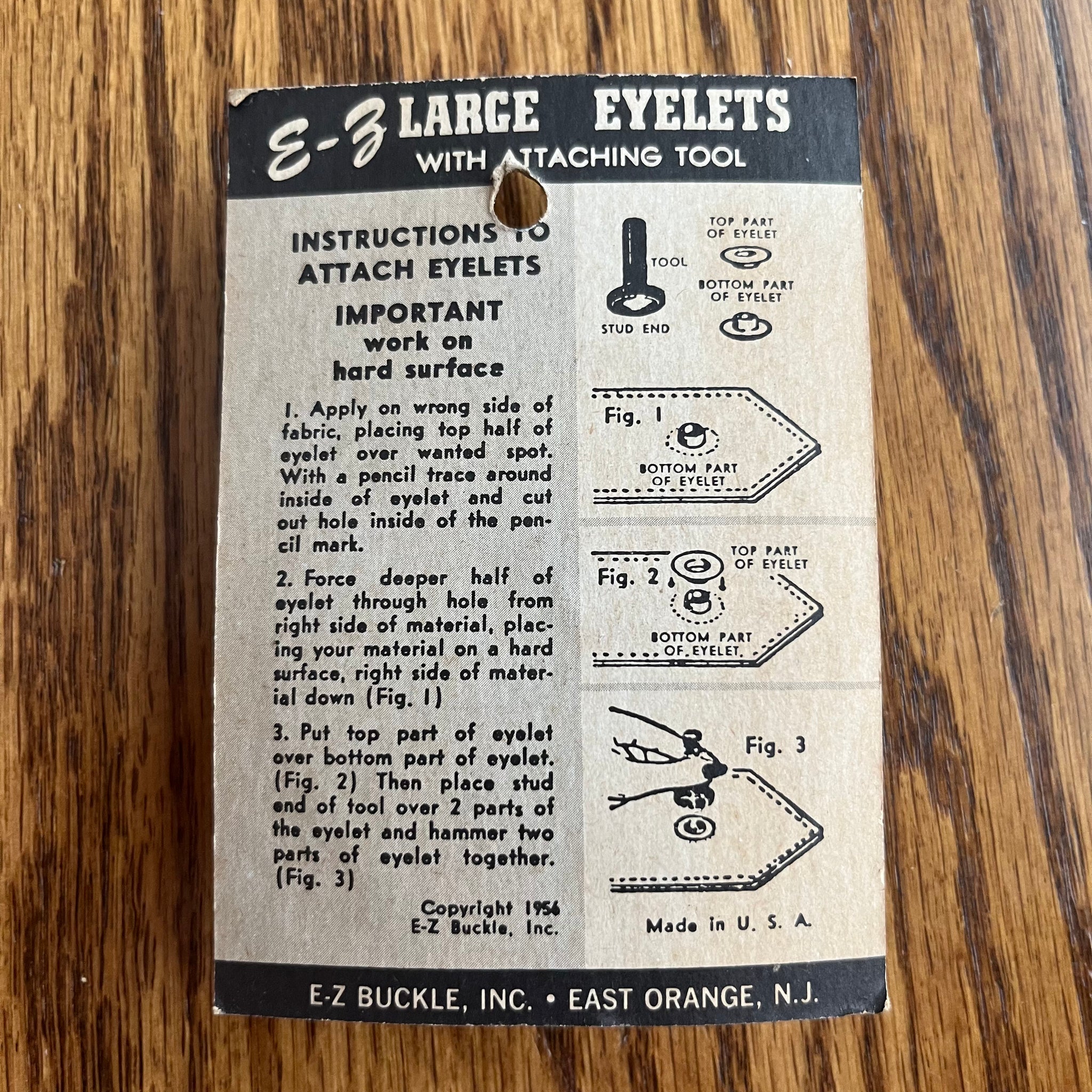 1970's E-Z Large Eyelet Tool Kit - 14 Eyelets and Attaching tool - Sil –  Backroom Finds