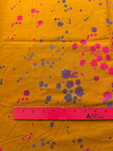 Modern Golden Rod Yellow with Pink and Purple Splatter Fabric - P258