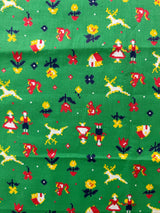 1960’s Dutch Novelty Print Green Cotton Fabric - P259